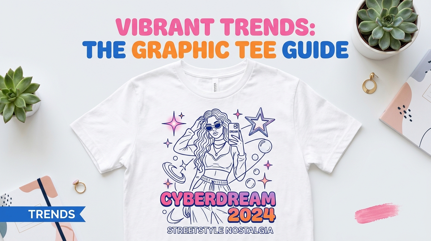 Top 5 T-Shirt Design Trends for 2026 Vibrant graphic tee mockup showcasing modern design trends