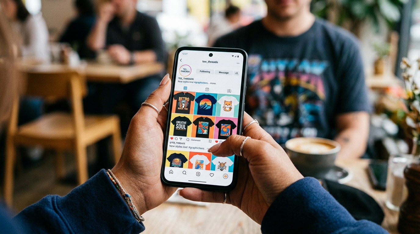 10 Creative Ways to Market Your Custom T-Shirt Business Vibrant Instagram feed showing custom t-shirts